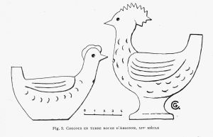 Fig. 3. Coucous en terre rouge d’Argonne, XIV<sup>e</sup> siècle. © Pierre Catanès Fig. 3. Coucous en terre rouge d’Argonne, XIVe siècle. © Pierre Catanès