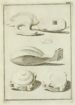 Dessins originaux des sifflets dans l’ouvrage du prince de Biscari de 1781. Dessins originaux des sifflets dans l’ouvrage du prince de Biscari de 1781.